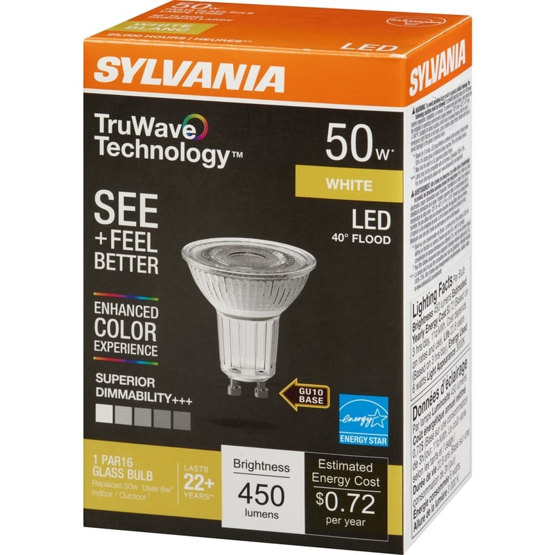 White Led 50 W 40° Flood Par16 Glass Bulb