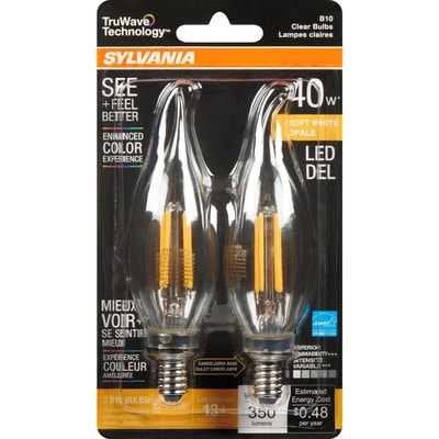 Sylvania Opale Led 40 W B10 Lampes Claires 2 ea, 6,50 $/1ch