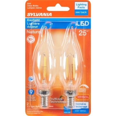Sylvania Lumiére Du Jour Led 25 W B10 Lampes Claires 2 ea, 6,25 $/1ch