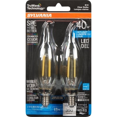 Sylvania B10 Lampes Claires Lumiére Du Jour Led 40 W 2 ea, 6,50 $/1ch
