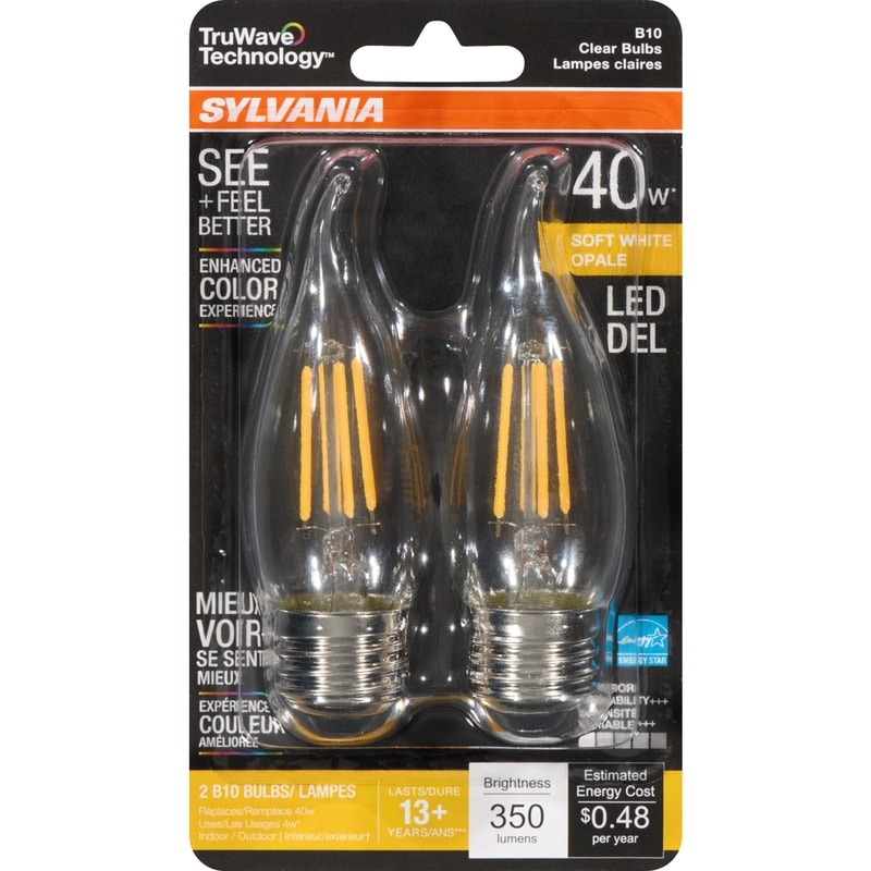 Soft White Led 40 W B10 Clear Bulbs