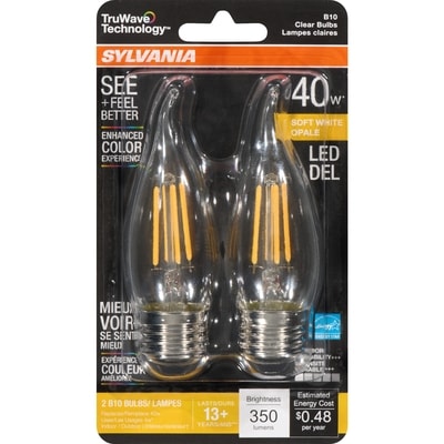 Sylvania Opale Led 40 W B10 Lampes Claires 2 ea, 6,50 $/1ch