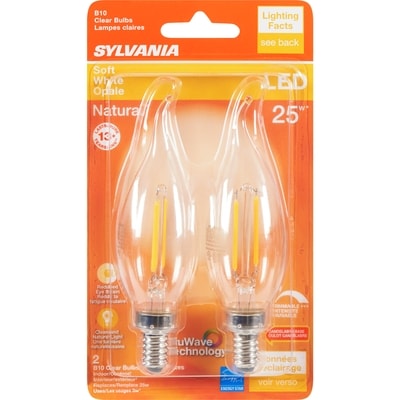 Sylvania Opale Led 25 W B10 Lampes Claires 2 ea, 6,25 $/1ch