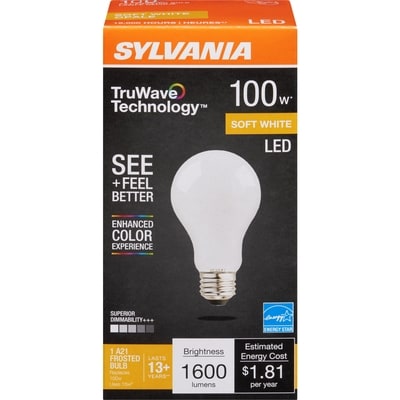 Sylvania A21 Bulb Soft White Led 100 W 1 ea, $10.00/1ea