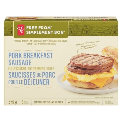 President's Choice Free From Pork Breakfast Patties 375 g, $2.67/100g
