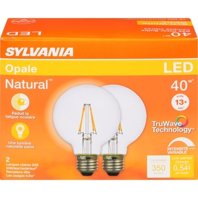 Sylvania Opale Led 40 W Lampes Claires G25 2 ea, 8,00 $/1ch
