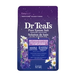 Dr. Teal’s Solution de bain au sel d'epsom pur, à Mélatonine de Lavande et de Camomille mélange d'huiles essentielles 1.36 kg, 0,82 $/100g