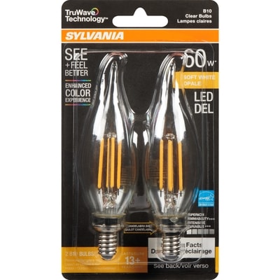 Sylvania Opale Led 60 W B10 Lampes Claires 2 ea, 7,00 $/1ch