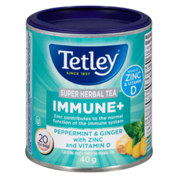 Super Herbal Tea Immune+ Peppermint & Ginger With Zinc And Vitamin D