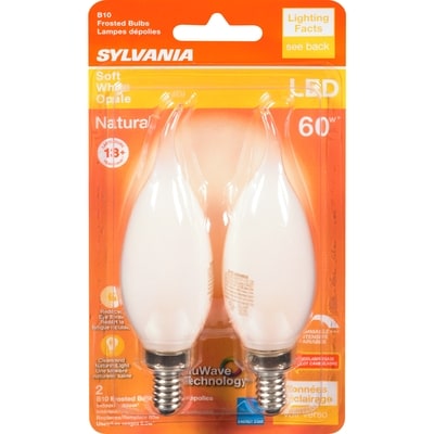 Sylvania Opale Led 60 W B10 Lampes Dépolies 2 ea, 6,00 $/1ch