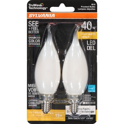 Sylvania Opale Led 40 W B10 Lampes Dépolies 2 ea, 6,50 $/1ch