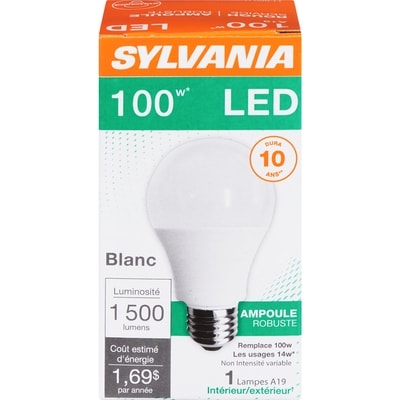 Sylvania 100 W Led Blanc Lampes A19 Intérieur Extérieur 1 ea, 11,00 $/1ch
