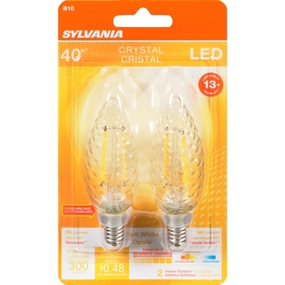 Sylvania Intérieur Extérieur Lampes B10 Cristal Led Opale 40 W 2 ea, 11,00 $/1ch