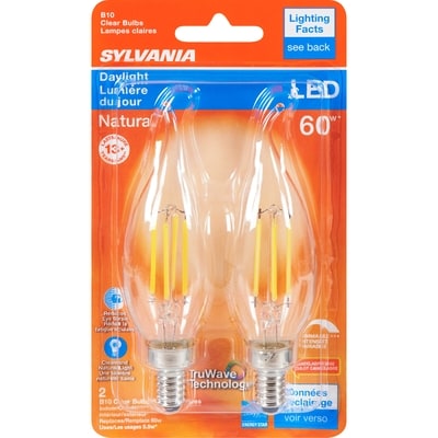 Sylvania Lumiére Du Jour Led 60 W B10 Lampes Claires 2 ea, 7,25 $/1ch