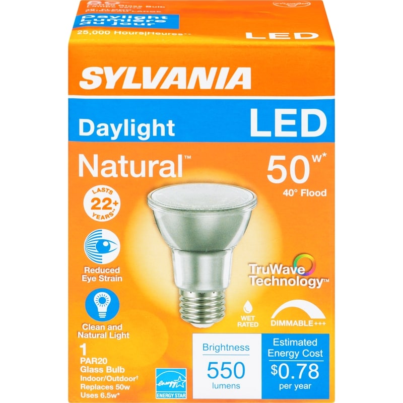 Daylight Led 50 W 40° Flood Par20 Glass Bulb