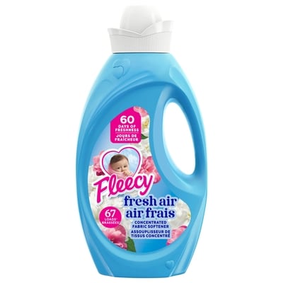 Fleecy Liquid Fabric Softener, Fresh Air, 57 Loads 1.36 l, $0.55/100ml