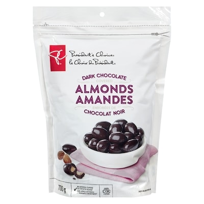 President's Choice Dark Chocolate Covered Almonds 700 g, $2.43/100g