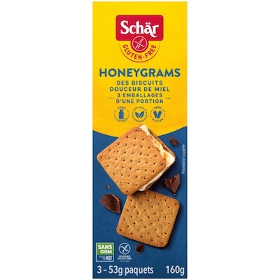 Schar Gluten-free honeygrams 160 g, 4,06 $/100g