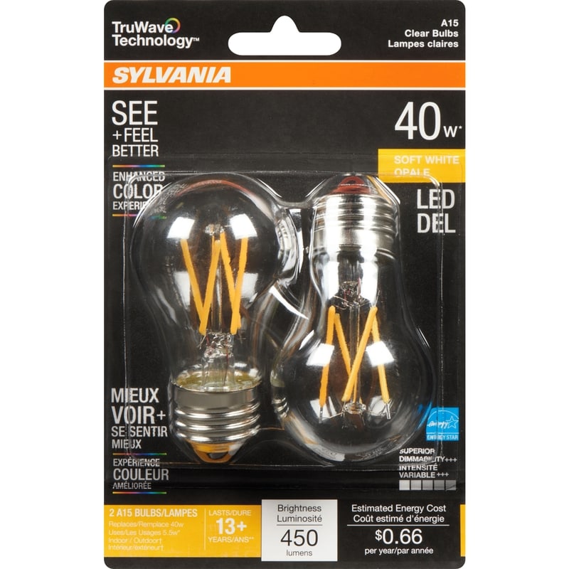 Soft White Led 40 W A15 Clear Bulbs