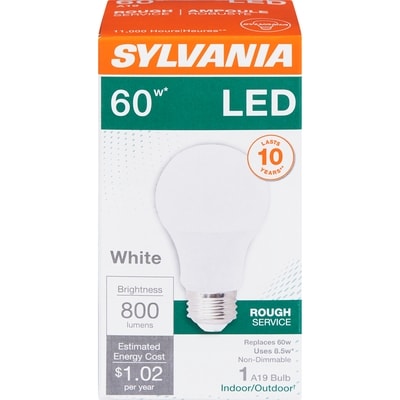 Sylvania 60 W Led White A19 Bulb Indoor Outdoor 1 ea, $5.00/1ea