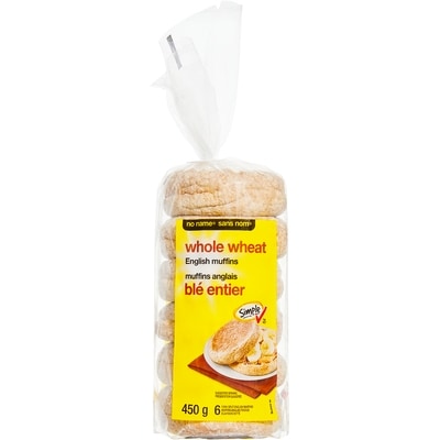 No Name Whole Wheat English Muffins 450 g, $0.66/100g