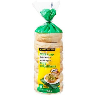 Sans Nom Muffins anglais extra croustillants 390 g, 0,58 $/100g