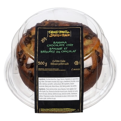 Farmer's Market Banana Chocolate Chip Coffee Cake 500 g, $1.20/100g