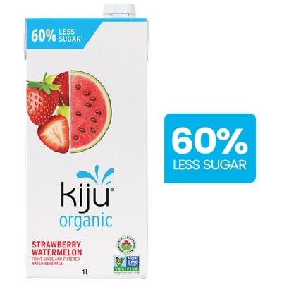 Kiju 60% Less Sugar Organic Strawberry Watermelon Juice Blend 1 l, $0.35/100ml