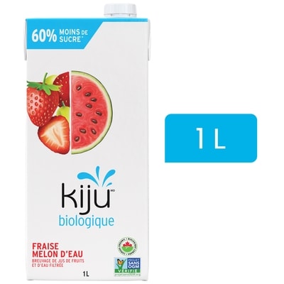 Kiju Mélange de jus de fraise et melon d’eau biologique 1 l, 0,50 $/100ml