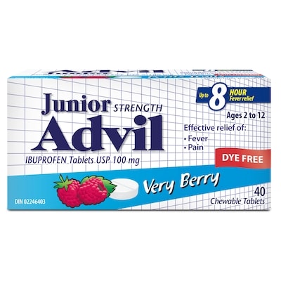 Advil Junior (Comprimés À Croquer) (Petits Fruits Sans Colorant) 40 ea, 0,47 $/1ch