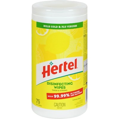 Hertel Lemon Zest Disinfecting Wipes 75 ea, $0.07/1ea