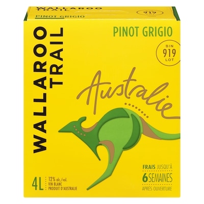 Wallaroo Trail Vin blanc pinot grigio (Pièce d’identité requise au moment du ramassage) 4000 ml, 1,15 $/100ml