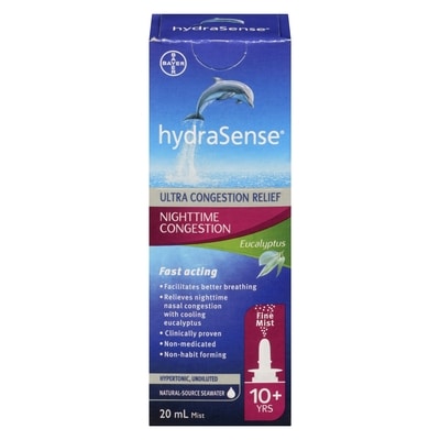 Hydrasense Nighttime Congestion Nasal Spray - with Cooling Eucalyptus 20 ml, $54.95/100ml