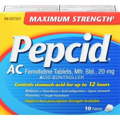 Pepcid Maximum Strength Ac Tablets, Acid Reducer For Heartburn, 10 Count 10 ea, $1.00/1ea