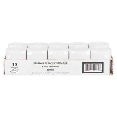null ROUL PAPIER CAISSE 3PO X 200PI 5x1.0 ea, 4,40 $/1ch