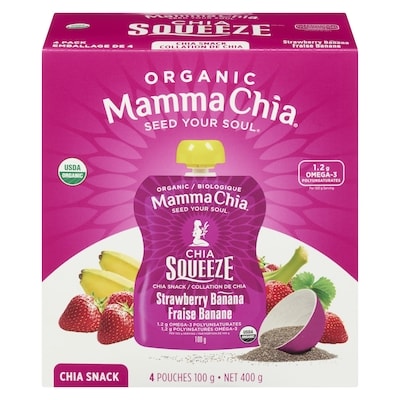 Mamma Chia Strawberry Banana Organic Chia Snack 396 g, $2.14/100g