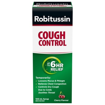 Robitussin Cough Control Syrup, Cherry Flavour 100 ml, $11.49/100ml