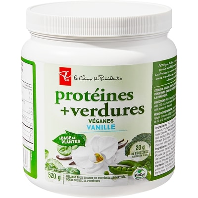 le Choix du Président Protéines + verdures veganes, vanille à base de plantes  520 g, 4,71 $/100g