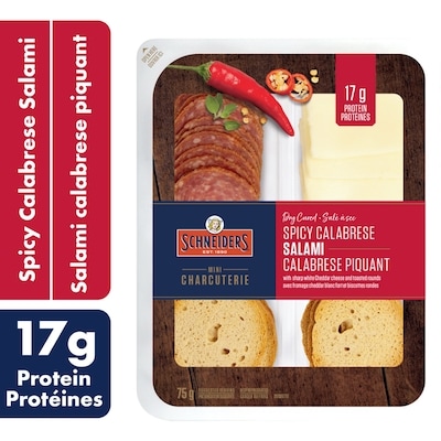 Schneiders Dry Cured Spicy Calabrese Salami Snack Kit 75 g, $6.00/100g