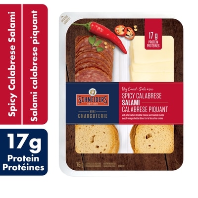 Schneiders Dry Cured Spicy Calabrese Salami Snack Kit 75 g, $6.00/100g