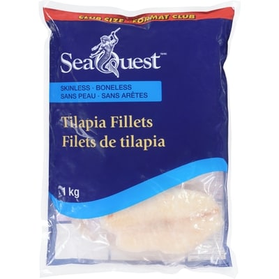 Seaquest Tilapia Fillets Club Size  1 kg, $2.20/100g