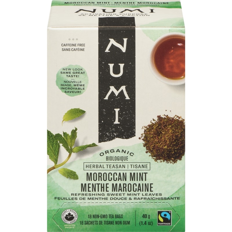 Numi Herbal Teasan Moroccan Mint Organic - 18 ea | Real