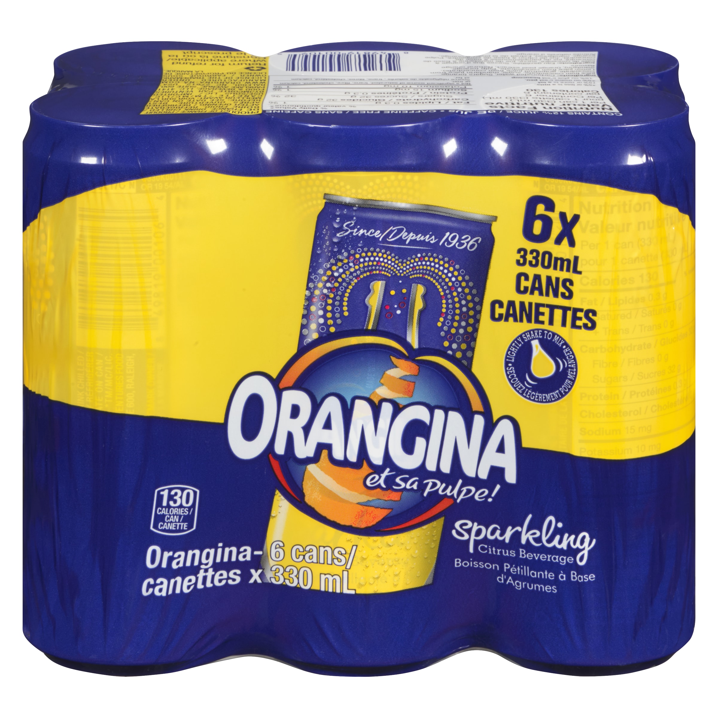 Orangina ORANGINA CANNETTE 6x330.0 ml, 0,43 $/100ml
