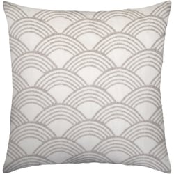 Scallop Tufted Cushion Cover - Grey & White, 18 in x 18 in