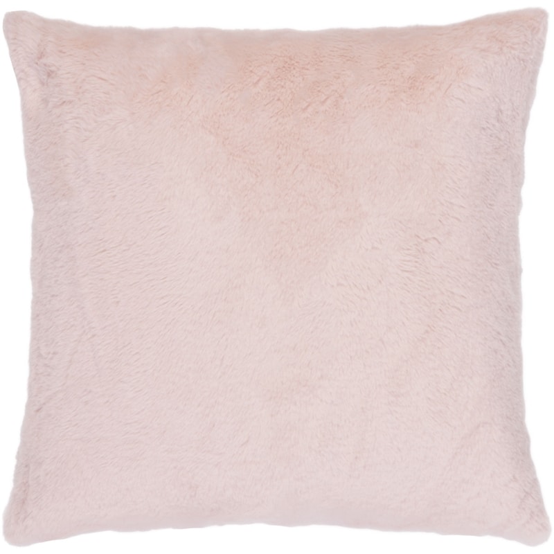 Morganite Solid Faux Fur Cushion Cover, 18 in x 18 in