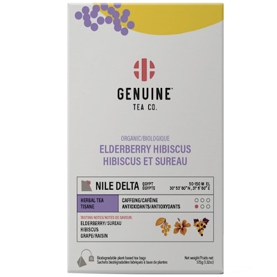 Genuine Tea Hibiscus Et Sureau Biologique Tisane 1 ea, 9,99 $/1ch