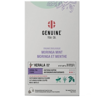 Genuine Tea Moringa Mint Organic Herbal Tea 1 ea, $9.99/1ea