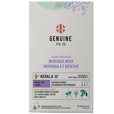 Genuine Tea Moringa Et Menthe Biologique Tisane 1 ea, 9,99 $/1ch