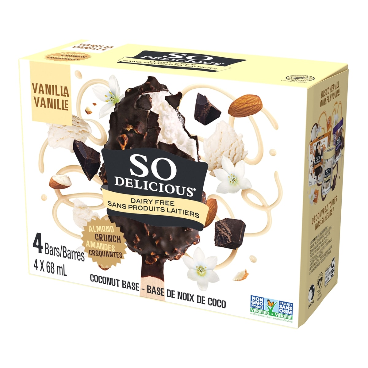 So Delicious Dairy Free Coconut-Based Frozen Dessert, 4 Coconut Almond Bars 272 ml, $3.13/100ml