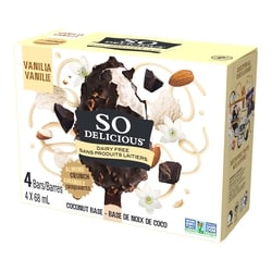 Sans produits laitiers dessert glacé a la noix de coco, 4 barres noix de coco et amandes